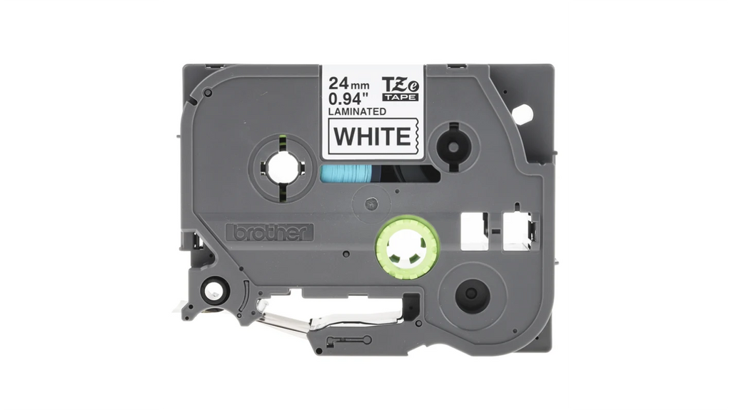 Brother Black on White Label Printer Tape, 8 m Length, 24 mm Width