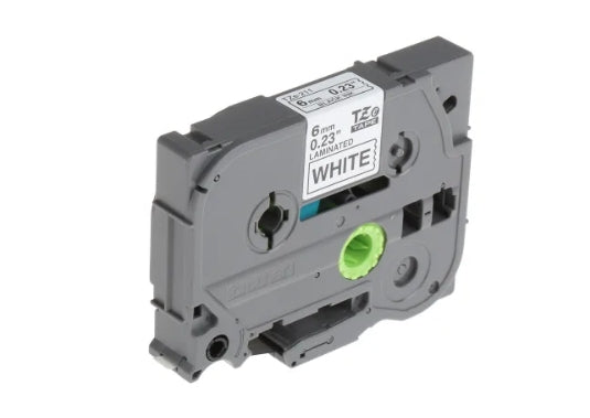 Brother Black on White Label Printer Tape, 8 m Length, 6 mm Width