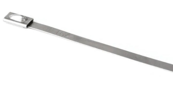 HellermannTyton Cable Tie, Roller Ball, 521mm x 7.9 mm, Metallic 316 Stainless Steel, Pk-50