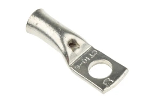 RS PRO Uninsulated Tubular Ring Terminal, M6 Stud Size to 10mm² Wire Size