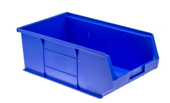 RS PRO PP Storage Bin, 130mm x 239mm, Blue