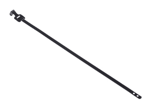 RS PRO Cable Tie, Releasable, 230mm x 5 mm, Black Polyester Coated Stainless Steel, Pk-100