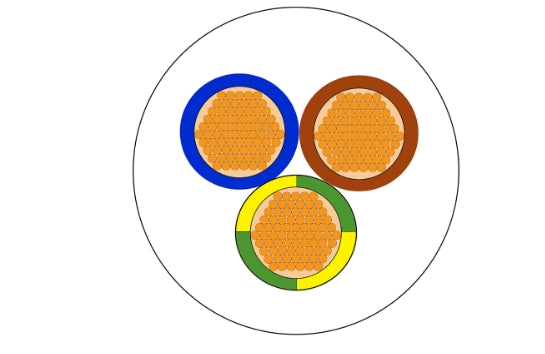 RS PRO 3 Core Power Cable, 0.75 mm², 100m, White PVC Sheath, 3183Y, 6 A, 500 V