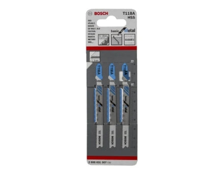 Bosch, 17 - 23 Teeth Per Inch Metal 50mm Cutting Length Jigsaw Blade, Pack of 3