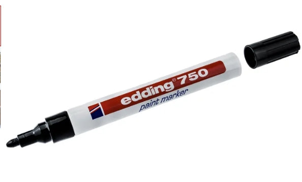 Edding Black 2 → 4mm Medium Tip Paint Marker Pen for use with Glass, Metal, Plastic, Wood