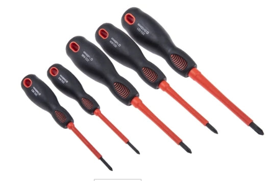 RS PRO Phillips; Pozidriv; Slotted Insulated Screwdriver Set, 10-Piece