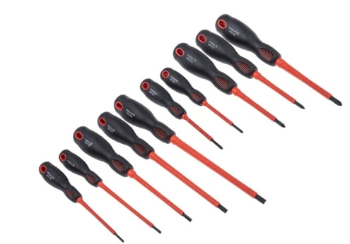 RS PRO Phillips; Pozidriv; Slotted Insulated Screwdriver Set, 10-Piece