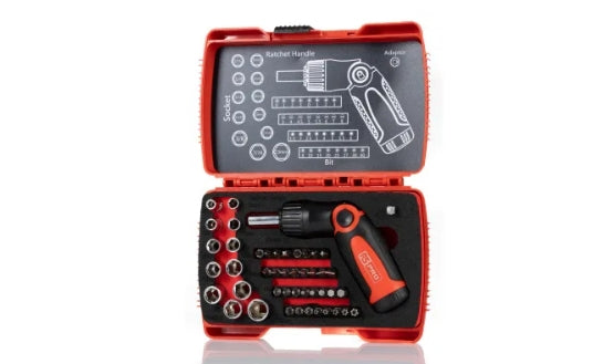 RS PRO 46-Piece Imperial, Metric 1/4 in Standard Socket/Bit Set with Ratchet