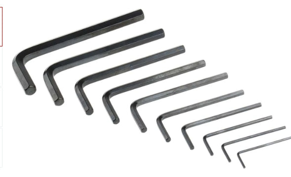 RS PRO 10 piece L Shape Imperial Hex Key Set, 1/16 → 5/16"