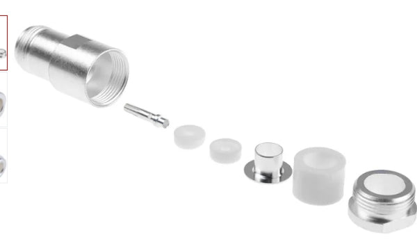 TE Connectivity, jack Cable Mount N Connector, 50Ω, Solder Termination, Straight Body