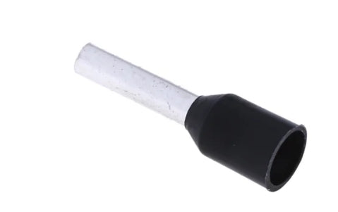 RS PRO Insulated Crimp Bootlace Ferrule, 8mm Pin Length, 2mm Pin Diameter, 1.5mm² Wire Size, Black