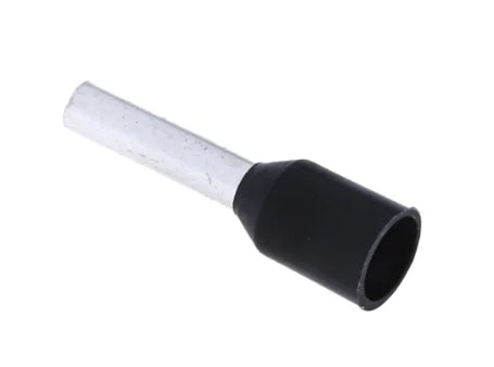 RS PRO Insulated Crimp Bootlace Ferrule, 8mm Pin Length, 2mm Pin Diameter, 1.5mm² Wire Size, Black