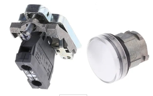 Schneider Electric, Harmony XB4, Panel Mount White Universal LED Pilot Light, 22mm Cutout, IP66, IP67, IP69(IP69K),