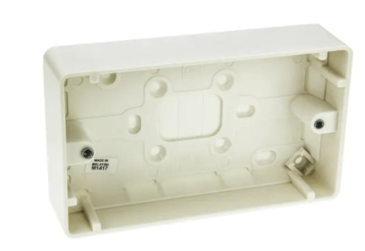 MK Electric Logic Plus White Gloss Back Box, BS, IP20, 2 Gangs, 148 x 87 x 30mm