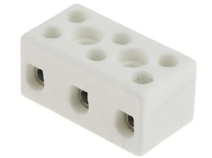 RS PRO Non-Fused Terminal Block, 3-Way, 32A, 12 AWG Wire, Screw Down Termination