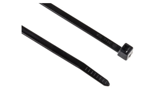 HellermannTyton Cable Tie, 200mm x 4.6 mm, Black Polyamide 6.6 (PA66), Pk-100