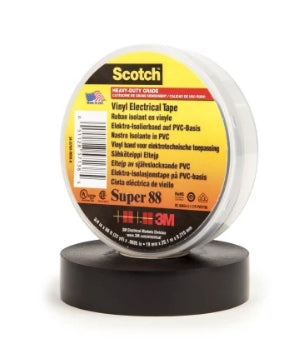 3M Scotch Super 88 Black PVC Electrical Insulation Tape, 19mm x 20m