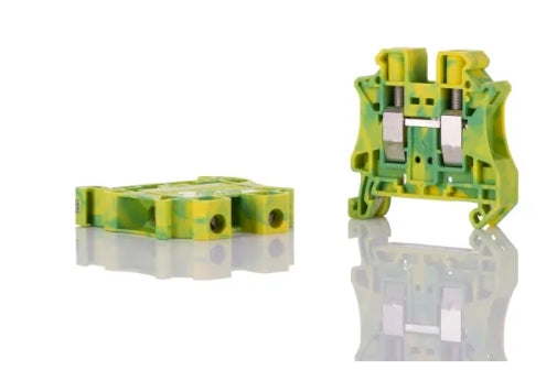 Phoenix Contact UT 10-PE Series Green/Yellow DIN Rail Terminal Block, 0.5 → 16mm², Single-Level, Screw