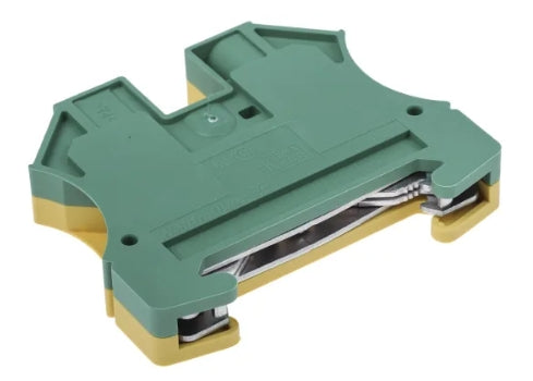 Weidmuller 2-Way WPE 10 Earth Terminal Block, 10mm², 16 → 6 AWG Wire, Screw Down, Wemid Housing, ATEX