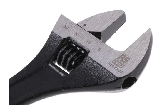 RS PRO Adjustable Spanner, 254 mm Overall, 30mm Jaw Capacity, Metal Handle