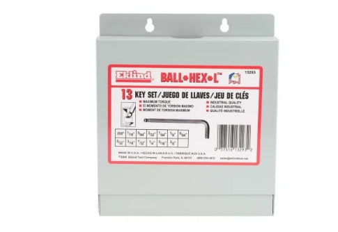 RS PRO 13 piece L Shape Imperial Hex Key Set, 0.05 → 5/64in