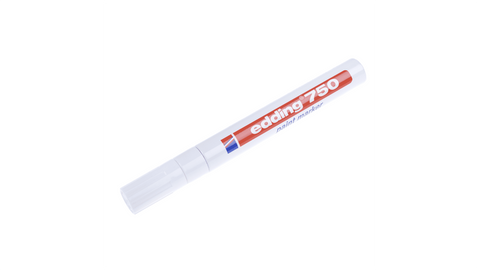 Edding White 2 → 4mm Medium Tip Paint Marker Pen for use with Glass, Metal, Plastic, Wood