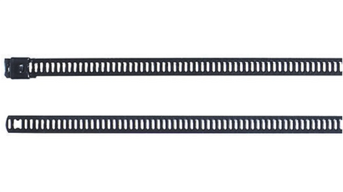 HellermannTyton Cable Tie, Ladder, 630mm x 7 mm, Black Polyester Coated Stainless Steel, Pk-100