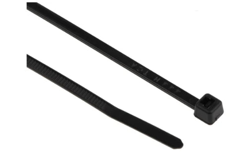 HellermannTyton Cable Tie, 100mm x 2.5 mm, Black Polyamide 6.6 (PA66), Pk-1000