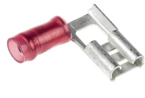 TE Connectivity PIDG FASTON .250 Red Insulated Female Spade Connector, Flag Terminal, 6.35 x 0.81mm Tab Size, 0.3mm² to