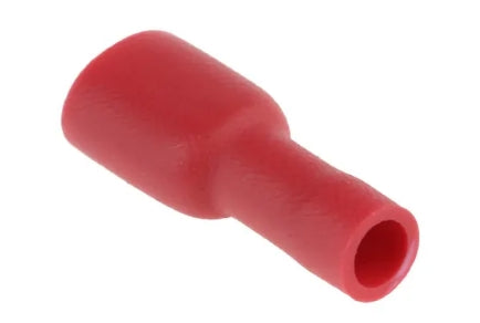 RS PRO Red Insulated Female Spade Connector, Double Crimp, 6.35 x 0.8mm Tab Size, 0.5mm² to 1.5mm²