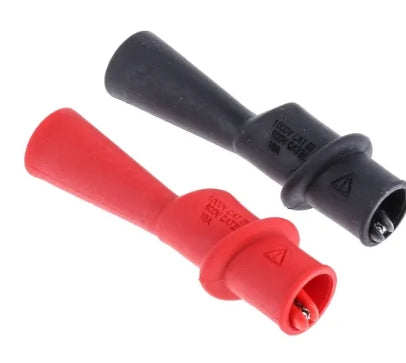 Fluke Crocodile Clip Alligator Clip Connection, Nickel-Plated Steel Contact, 10A, Black, Red