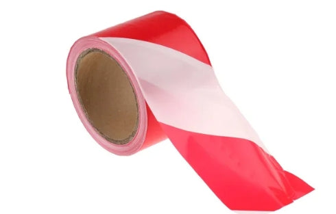 RS PRO Red/White PE 100m Barrier Tape