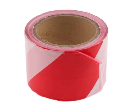 RS PRO Red/White PE 100m Barrier Tape