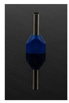 RS PRO Insulated Crimp Bootlace Ferrule, 10mm Pin Length, 2.9mm Pin Diameter, 2 x 2.5mm² Wire Size, Blue