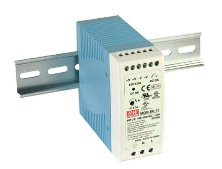 MEAN WELL MDR Switched Mode DIN Rail Power Supply, 85 → 264V ac ac Input, 12V dc dc Output, 5A Output, 60W