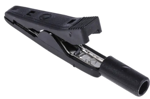 Hirschmann Test & Measurement Crocodile Clip 2 mm Connection, Nickel-Plated Steel Contact, 5A, Black