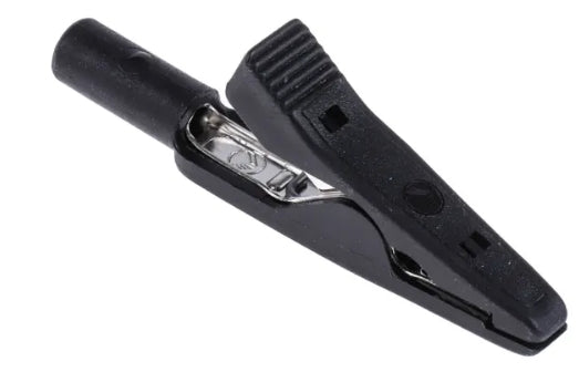 Hirschmann Test & Measurement Crocodile Clip 2 mm Connection, Nickel-Plated Steel Contact, 5A, Black