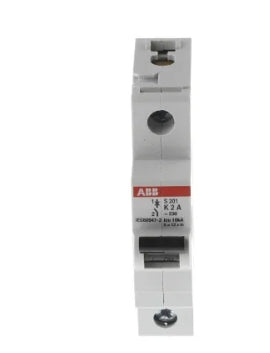ABB System Pro M Compact S200 MCB, 1P, 2A Curve K, 253V AC, 72V DC, 6 kA Breaking Capacity