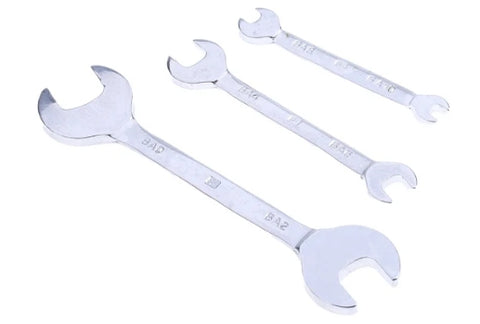 RS PRO 3-Piece Open Ended Spanner Set, BA0 x BA2, BA4 x BA6, BA8 x BA10, Chrome Vanadium Steel