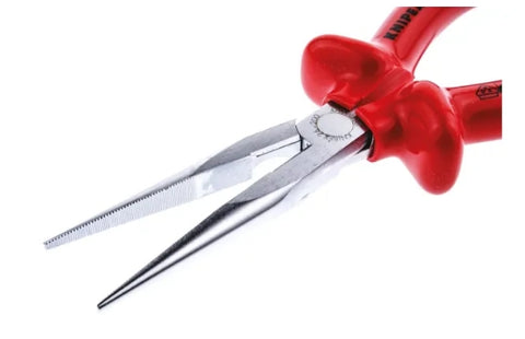 Knipex Long Nose Pliers, 200 mm Overall, Straight Tip, VDE/1000V, 73mm Jaw