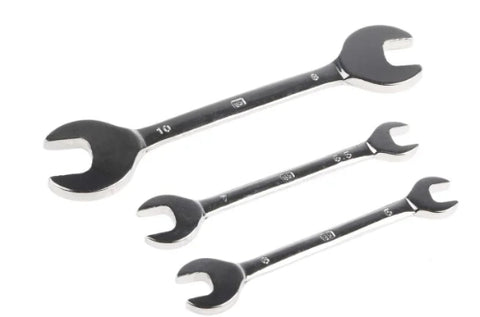 RS PRO 3-Piece Spanner Set, 5 x 6 mm, 5.5 x 7 mm, 8 x 10 mm, Chrome Vanadium Steel