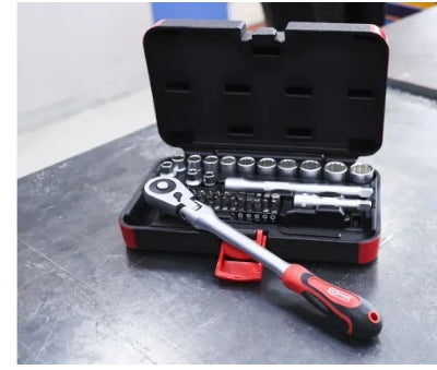 RS PRO 40-Piece Metric 3/8 in Standard Socket/Bit Set with Ratchet