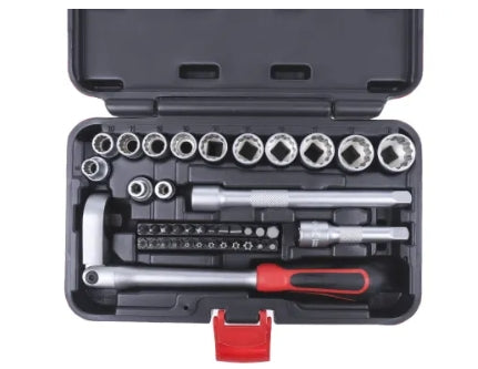 RS PRO 40-Piece Metric 3/8 in Standard Socket/Bit Set with Ratchet