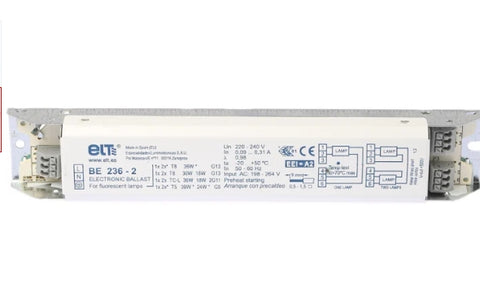 ELT 18 W, 24 W, 30 W, 36 W, 39 W Electronic Fluorescent Lighting Ballast, 220 → 240 V