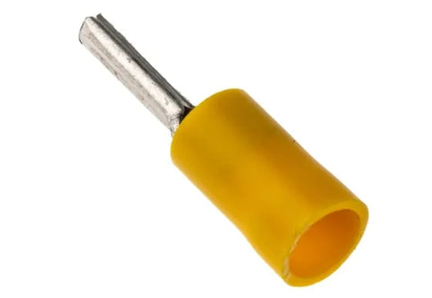 RS PRO Insulated, Tin Crimp Pin Connector, 2.5mm² to 6mm², 12AWG to 10AWG, 2.6mm Pin Diameter, 15mm Pin Length, Yellow