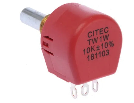 TE Connectivity 10kΩ Rotary Potentiometer 1-Gang Panel Mount, TW1103KA