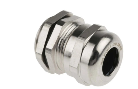 RS PRO Metallic Nickel Plated Brass Cable Gland, PG11 Thread, 5mm Min, 10mm Max, IP68