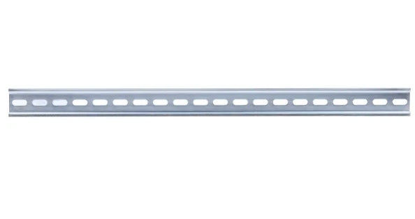 RS PRO Steel Perforated DIN Rail, Top Hat Compatible, 500mm x 35mm x 7.5mm