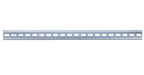 RS PRO Steel Perforated DIN Rail, Top Hat Compatible, 500mm x 35mm x 7.5mm