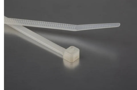 RS PRO Cable Tie, 190mm x 4.8 mm, Natural Nylon, Pk-100
